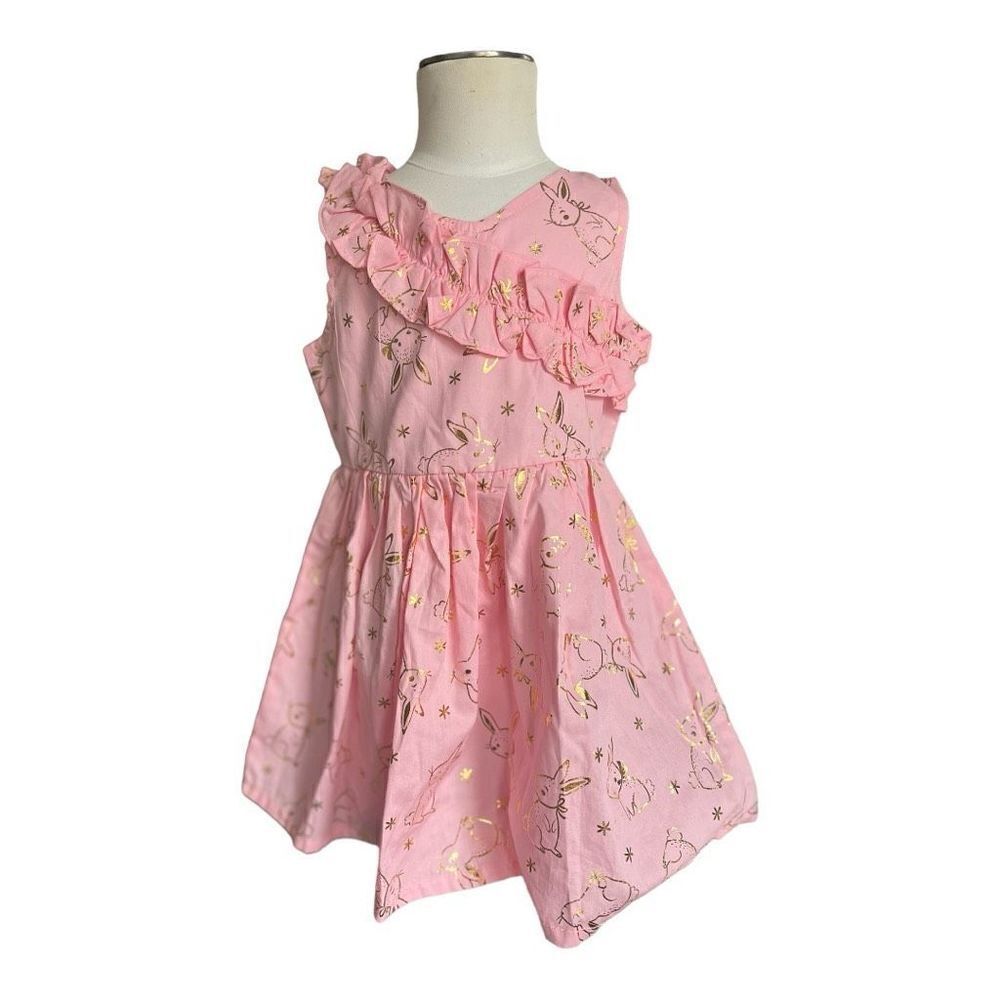 Brand New Toddler Girls Nannette Baby Metallic Easter Bunny Dress - Sz 2T